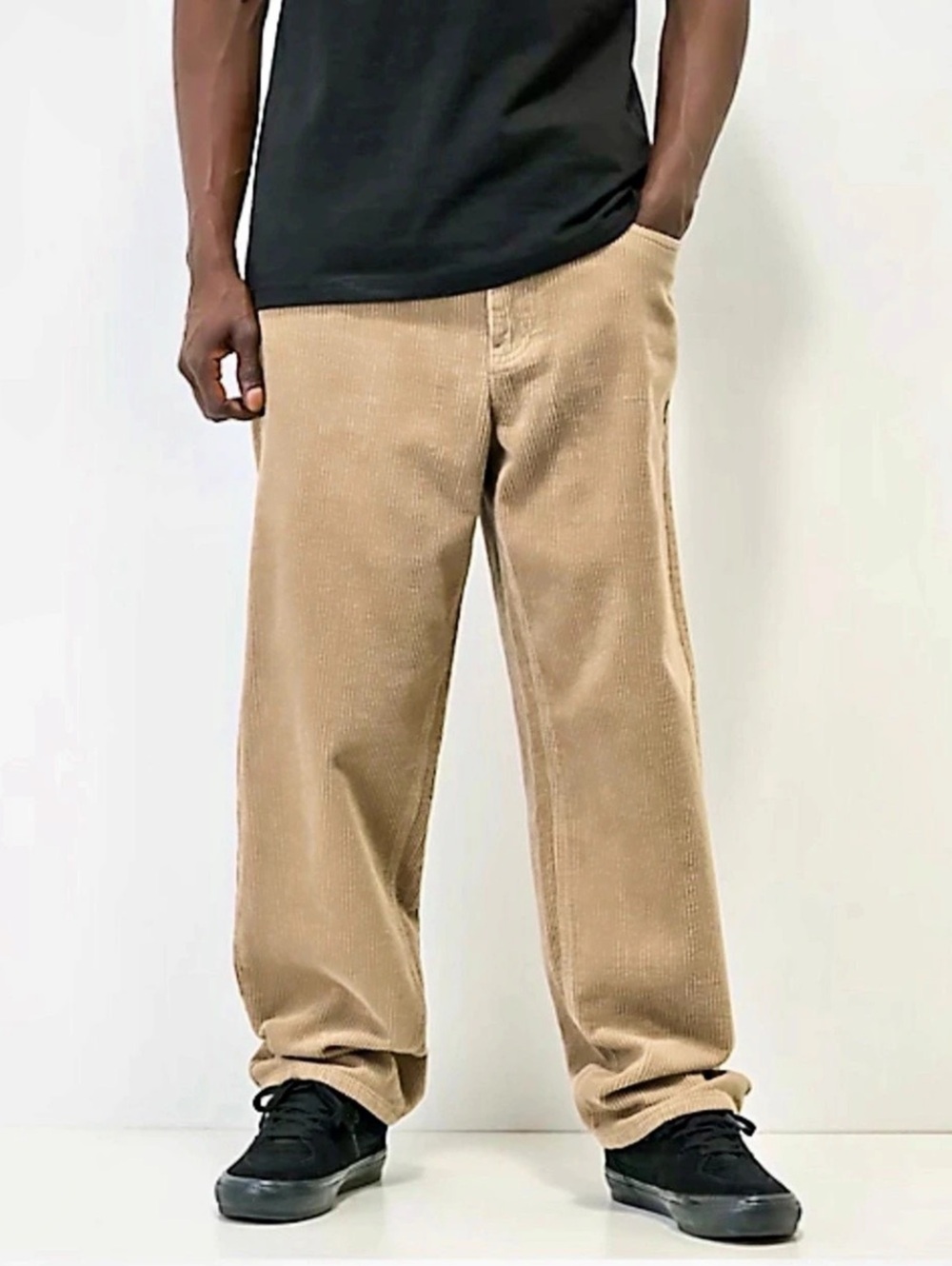 Empyre Khaki Corduroy Loose Fit Skate Pants, Size 30